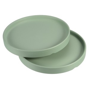 Unique Bargains Indoor Ceramic Round Plant Pot Saucers Tray 2 Pcs - 1 of 4