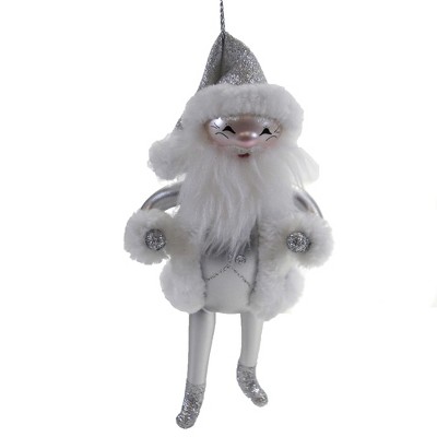 Italian Ornaments 6.75" Silver Elegance Santa Ornament Metallic  -  Tree Ornaments