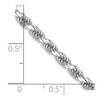 Black Bow Jewelry 3.5mm 10k White Gold Solid Diamond Cut Rope Chain Necklace - 4 of 4