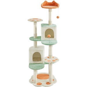 Yaheetech 65 Inch Tall Cat Paw-Shaped Play Tower with Natural Sisal, Beige - 1 of 4