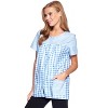 Casual Nights Women's Snap Front Smock Cobbler Woven Scrub Apron Top with Pockets - Blue Plaid - 3X-Large - 2 of 4