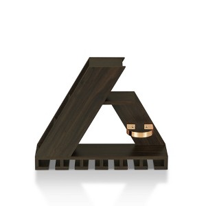 24/7 Shop At Home Quinne Compact Wine Rack Wenge: Wall Mounted Storage, Holds 4 Bottles & 6 Glasses - 1 of 4