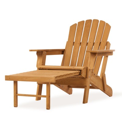 Adirondack Chair, Folding Wooden Outdoor Lounge Accent Chair, 300lb Weight Capacity