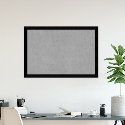 Large Black Wood Framed Magnetic Bulletin Board