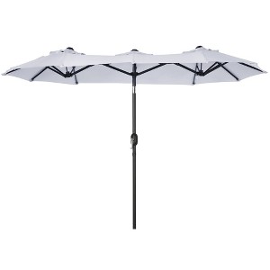 CAVINAS 9.5 FT Large Outdoor Umbrella with Easy Crank, Double-Sided Shade for Patio, Beach, Portable Design (Base Not Included), Cream - 1 of 4
