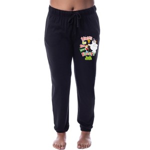 Frosty the Snowman Womens' Winter's No Fun Sleep Jogger Pajama Pants Black - 1 of 3