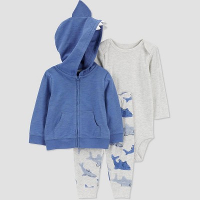 Carter's Just One You®️ Baby Boys' Sharks Hoodie - Blue/Gray