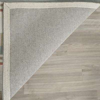 Marbella 6' x 9' Blue and Beige Handwoven Wool Area Rug