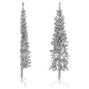 vidaXL 6ft Silver Artificial Half Christmas Tree - Slim, Space-Saving, Wall-Mountable - 2 of 4
