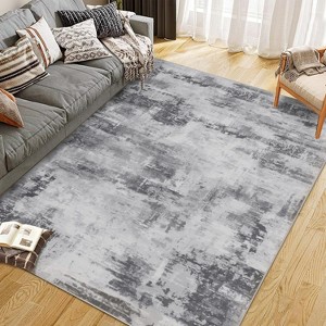 Area Rug Abstract Washable Living Room Rug, Non-Slip Carpet Soft Vintage Accent for Kitchen Bedroom Laundry - 1 of 4