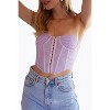 Women's CROPPED RUCHED STRETCH-MESH SLEEVELESS BUSTIER TOP - ENDLESS BLU. - 3 of 4