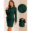INSPIRE CHIC Women's Business Peplum Blazer and Pencil Skirt Suit Set 2 Pcs - 2 of 4