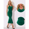 Allegra K Women's Halter Neck Ruched Sleeveless Fishtail Hem Party Wedding Guest Dress - 2 of 4
