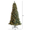 Nearly Natural 8-ft Frosted Tip British Columbia Mountain Pine Artificial Christmas Tree with 500 Clear Lights, Pine Cones and 1112 Bendable Branches - 2 of 4
