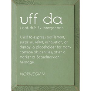 Slickblue Uff Da Wood Sign, Solid Knotty Pine, 9x12 Wall Decor, Rustic Scandinavian Style, Color Options - 1 of 3