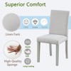 Dining Chairs Set of 4, Solid Wood Frame Upholstered Side Chairs with Linen Fabric, High Back, for Dining Room, Kitchen, Café - 3 of 4