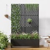 Wooakway 72"H Black Metal Planter Box with Trellis Raised Garden Bed with Arbor Privacy Screen with Wheels - 2 of 4