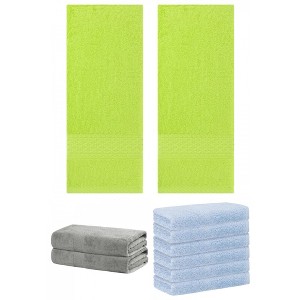 REGALWOVEN Absorbent Solid Bath Hand Face Cloths Cotton Towels 3 Piece Sets - 1 of 4
