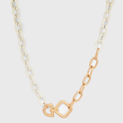 Chunky Diamond Shape Tubular Link Chain Necklace - Universal Thread™