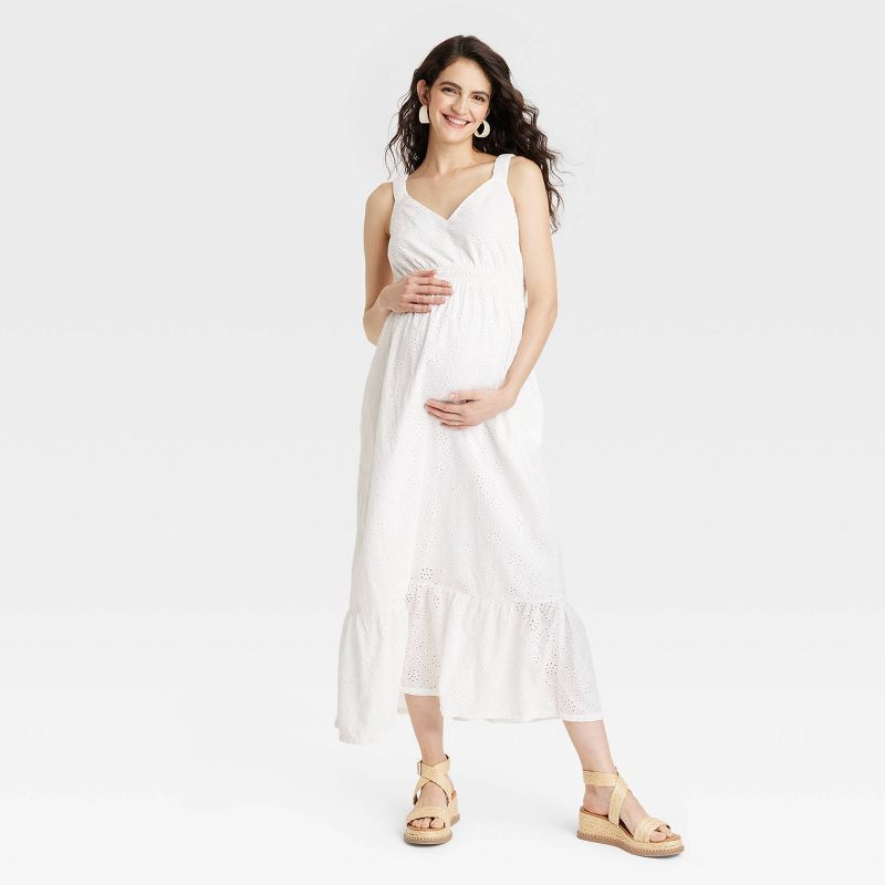 Sleeveless Eyelet Maxi Maternity Dress - Isabel Maternity by Ingrid & Isabel™, 1 of 4