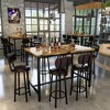 Hooseng Bar Table and Chairs Set of 7, Farmhouse Counter Height Pub Set for 6 Dining Table Set, Tall Dining with 6 PU Leather Chairs - 4 of 4