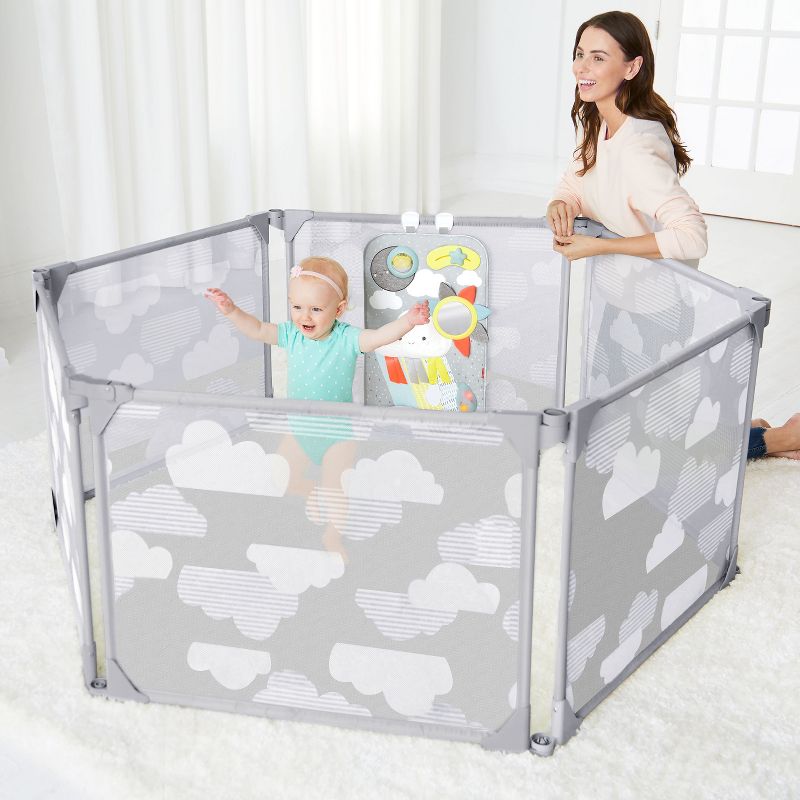 Skip Hop Play Enclosure Expandable Baby Playpen - Gray, 3 of 12