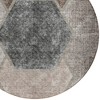Chocolate And Taupe Geometric Washable Indoor Outdoor Area Rug - 4 of 4