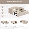 Twin to King Size Daybed with Extended Pop Up Trundle, Upholstered Sofa Bed Daybed, Space-Saving, Pink/Gray/Beige-ModernLuxe - 4 of 4