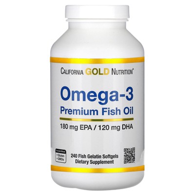 Omega-3 Premium Fish Oil by California Gold Nutrition, Concentrated Formula with EPA & DHA, Support for Optimal Lipid Profile & Immune System, Gluten