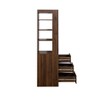 Yinvani 70.87" H Modern Wooden Tall Bookshelf Bookcase with 4-Tier Shelf, 3 Side Drawers & 4 small display shelves - 3 of 4