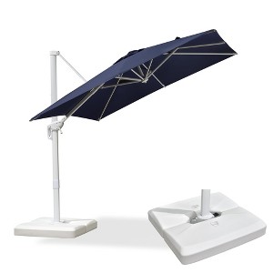 PURPLE LEAF Patio Umbrella White Cantilever Offset Umbrella Square Outdoor Umbrella with 360-degree Rotation for Garden Deck Pool - 1 of 1