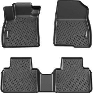 Floor Mats for 2018-2022 Honda Accord (EX, EX-L, LX, Sport, Touring, Hybrid Type), TPE All Weather Custom Fit Front 1st & 2nd Row Floor Liner, Black - 1 of 4