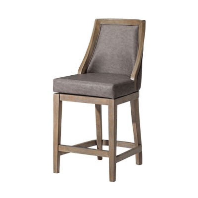 Maven Lane Vienna Kitchen Stool with Vegan Leather Upholstery