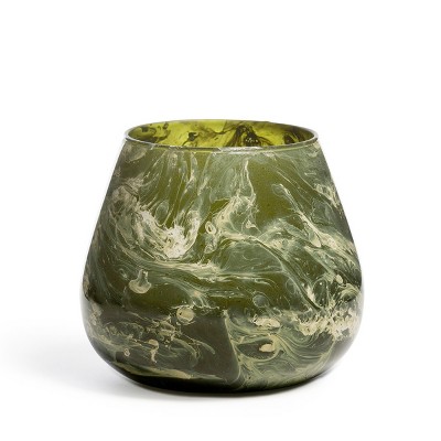 Park Hill Collection Grassway Glass Marble Finish Vase Medium