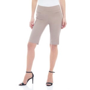 Rekucci Women's Ease into Comfort Pull-On Modern City Shorts – Chic Office to Casual Style with Wide Waistband - 1 of 4