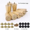 Unique Bargains Round Solid Wood Sofa Armchair Recliner Coffee Table Modern Replacement Furniture Legs Set of 8 - 4 of 4