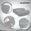 Refurbished Sleepavo Gray Memory Foam Seat Cushion for Office Chair - Cooling Gel Pillow for Sciatica Coccyx Tailbone & Lower Back Pain Relief - 4 of 4
