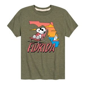 Boys' - Peanuts - Snoopy and Woodstock Florida Short Sleeve Graphic T-Shirt - 1 of 4