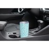 Elanze Designs 20 oz Stainless Steel On the Go Insulated Travel Tumbler With Push Top Lid, Sky Blue Cheetah Leopard Print White - 3 of 4