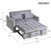 Racxily 3 in 1 Convertible Sleeper Sofa Bed, Velvet Futon Couch, Loveseat Lounge Sofas with Adjustable Backrest, Pull Out Couches, Light Gray - 4 of 4