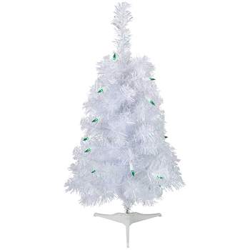 Northlight 2' Pre-Lit Slim White Artificial Christmas Tree - Green Lights
