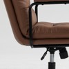 NicBex Modern Adjustable Office Chair with Wheels, PU Upholstered Ergonomic Dask Chair with Padded Armrest, Mid-Back Swivel Chair for Office - 2 of 4