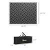 Reversible Outdoor Rug with Carry Bag, Waterproof Plastic Straw Mat for Patio, RV Camping, or Backyard, Black & Gray Geometric Pattern - 3 of 4