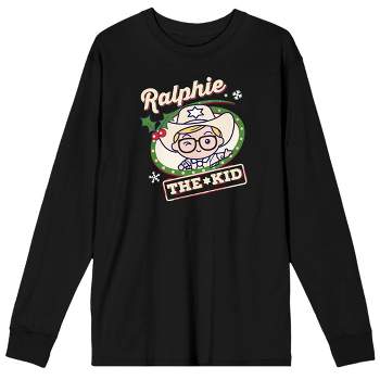 A Christmas Story Ralphie the Kid Men's Black Long Sleeve Shirt-