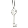 Chisel Stainless Steel Polished with Cubic Zirconia Heart Key Pendant on a 20" Cable Chain Necklace - 2 of 4