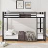Bellemave Twin Over Twin Metal Bunk Bed, Low Bunk Bed with Ladder, Bed Frame,Black - 3 of 4