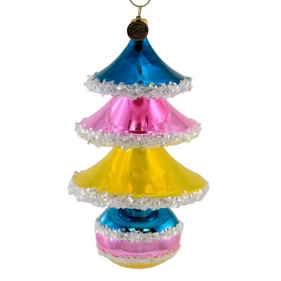 Blu Bom 6.0" Pastel Christmas Tree On Ball Ornament Brite Pastel  -  Tree Ornaments