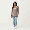 Anna-Kaci Women's Long Sleeve V-Neck Top with Contrast Crochet Trim and Relaxed Hem - 3 of 4