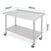 Coucheta Stainless Steel Table, Nsf Metal Prep Table with Adjustable Under Shelf and Wheels, Commercial Heavy Duty Worktable - 2 of 4
