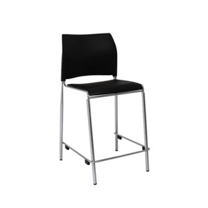 Hampden Furnishings Jody Collection Plush Vinyl Counter Height Barstool Black - 1 of 3